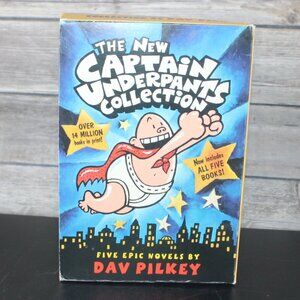The New Captain Underpants Collection (Books 1-5) by Dav Pilkey Paperback Books